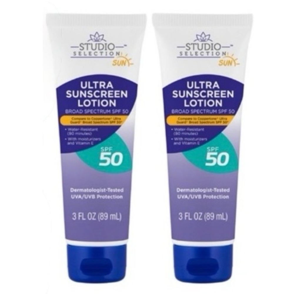4/$20 2 Studio Selection Ultra Sunscreen Lotion SPF 50 Broad Spectrum 3 oz.
